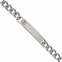 Buy 🎁 Chisel Stainless Steel Red Enamel Polished Medical ID Bracelet 🌟