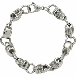 Coupon 🧨 Chisel Men's Stainless Steel Polished Skull Bracelet 🛒