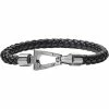 New 👏 Bulova Marine Star Black Braided Leather Bracelet ⭐