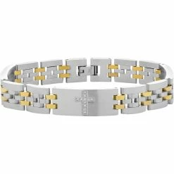 New π Other Brands Gold Over Stainless Steel Cubic Zirconia Crosses Bracelet π
