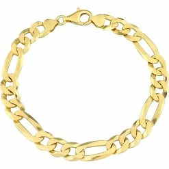 Outlet ⌛ Sofia B. 18K Gold Plated Sterling Silver 8.9mm Flat Figaro Chain Bracelet 🥰