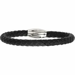 Promo 🥰 Chisel Stainless Steel Black Leather Bracelet 🎉