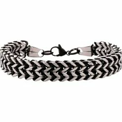 Hot Sale ✨ Other Brands Stainless Steel Black Ion Plated Chevron Bracelet 💯