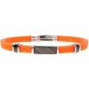 Coupon 🎉 Other Brands Orange Rubber, Steel Stainless And Black Steel Slim Bangle Bracelet 🌟