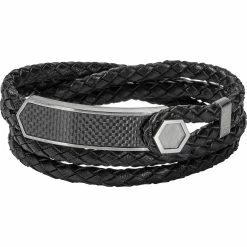 Best reviews of 👍 Bulova Precisionist Double Wrap Bracelet: Braided Black Leather 👏