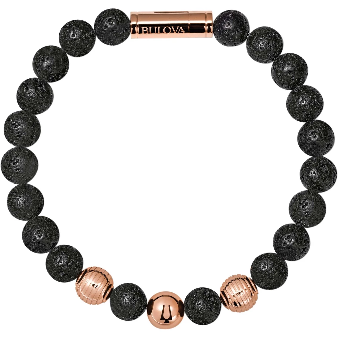 Top 10 π Bulova Men's Latin Grammy Bead Bracelet: Black Lava And Rose Goldtone Beads J98B008 β 2 Top 10 π Bulova Men's Latin Grammy Bead Bracelet: Black Lava And Rose Goldtone Beads J98B008 β - Image 2