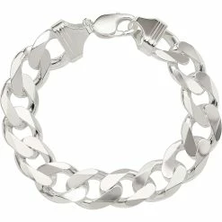 Cheapest 🔔 Other Brands Sterling Silver 15mm Curb Chain Bracelet ❤️