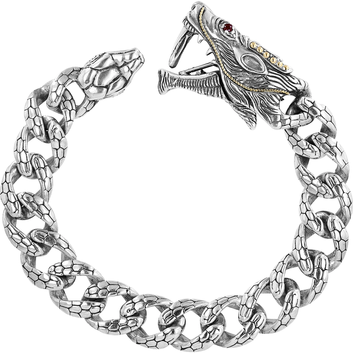 Cheap βοΈ Robert Manse Designs Robert Manse Men's Sterling Silver 18K Gold Dragon Bracelet With Red Sapphire Eyes π 1 Cheap βοΈ Robert Manse Designs Robert Manse Men's Sterling Silver 18K Gold Dragon Bracelet With Red Sapphire Eyes π