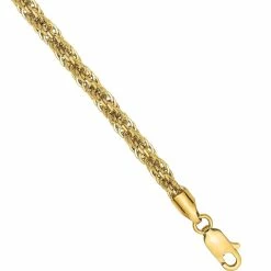 Cheapest 🌟 Other Brands 14K Yellow Gold Diamond Cut 3.3mm Semi Solid Chain Bracelet 😀