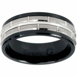 Promo 🥰 Other Brands Black Ceramic And Tungsten Brick Ring 🎉