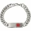 Deals ⌛ Chisel Stainless Steel And Polished Enamel Red Medical I.D. Bracelet 🔔