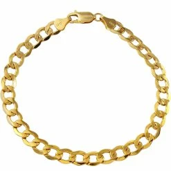 Promo π Other Brands 10K Yellow Gold 7mm Curb Link Bracelet π