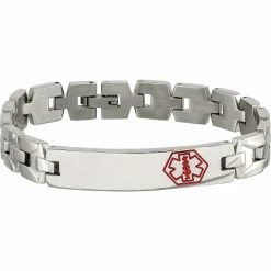Deals 🤩 Chisel Stainless Steel And Brushed Enamel Medical I.D. Bracelet 😀