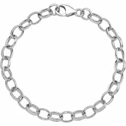 Buy 🤩 Other Brands Rhodium Over Sterling Silver Amore La Vita Polished Charm Bracelet 💯