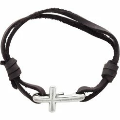 Discount 🧨 James Avery Bronze Cross Hook On Leather Bracelet ✨