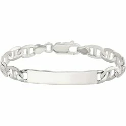 Best deal 💯 Other Brands Sterling Silver Polished Anchor Link ID Bracelet 👍