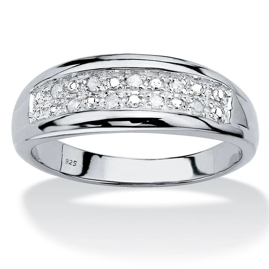 Outlet β PalmBeach Jewelry Men's Round Genuine Diamond Wedding Ring 1/8 TCW In Platinum-plated Sterling Silver π€© 1 Outlet β PalmBeach Jewelry Men's Round Genuine Diamond Wedding Ring 1/8 TCW In Platinum-plated Sterling Silver π€©