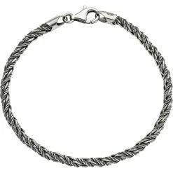 Buy ✨ Other Brands Sterling Silver Antiqued Polished Rope Bracelet ✔️