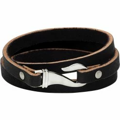 Top 10 ✨ Other Brands Stainless Steel Black And Brown Leather Wrap Bracelet 👏