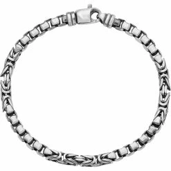 New 🔥 Other Brands Sterling Silver Antiqued Brush Byzantine And Box Link Bracelet 🤩