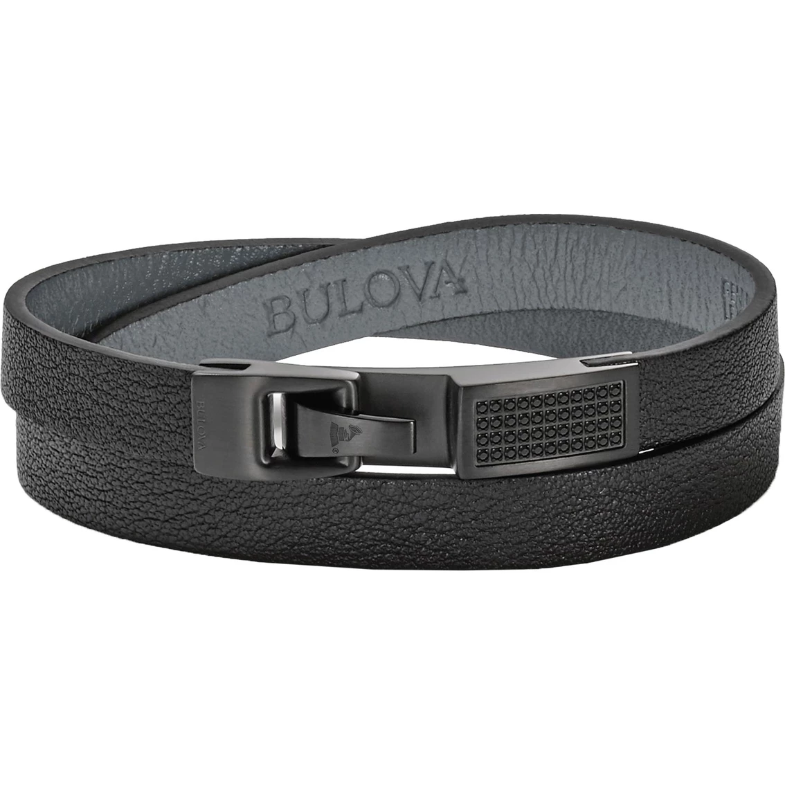 Best Sale π Bulova Latin Grammy Double Wrap Bracelet: Black Leather With Black Diamonds J98B006 π 1 Best Sale π Bulova Latin Grammy Double Wrap Bracelet: Black Leather With Black Diamonds J98B006 π