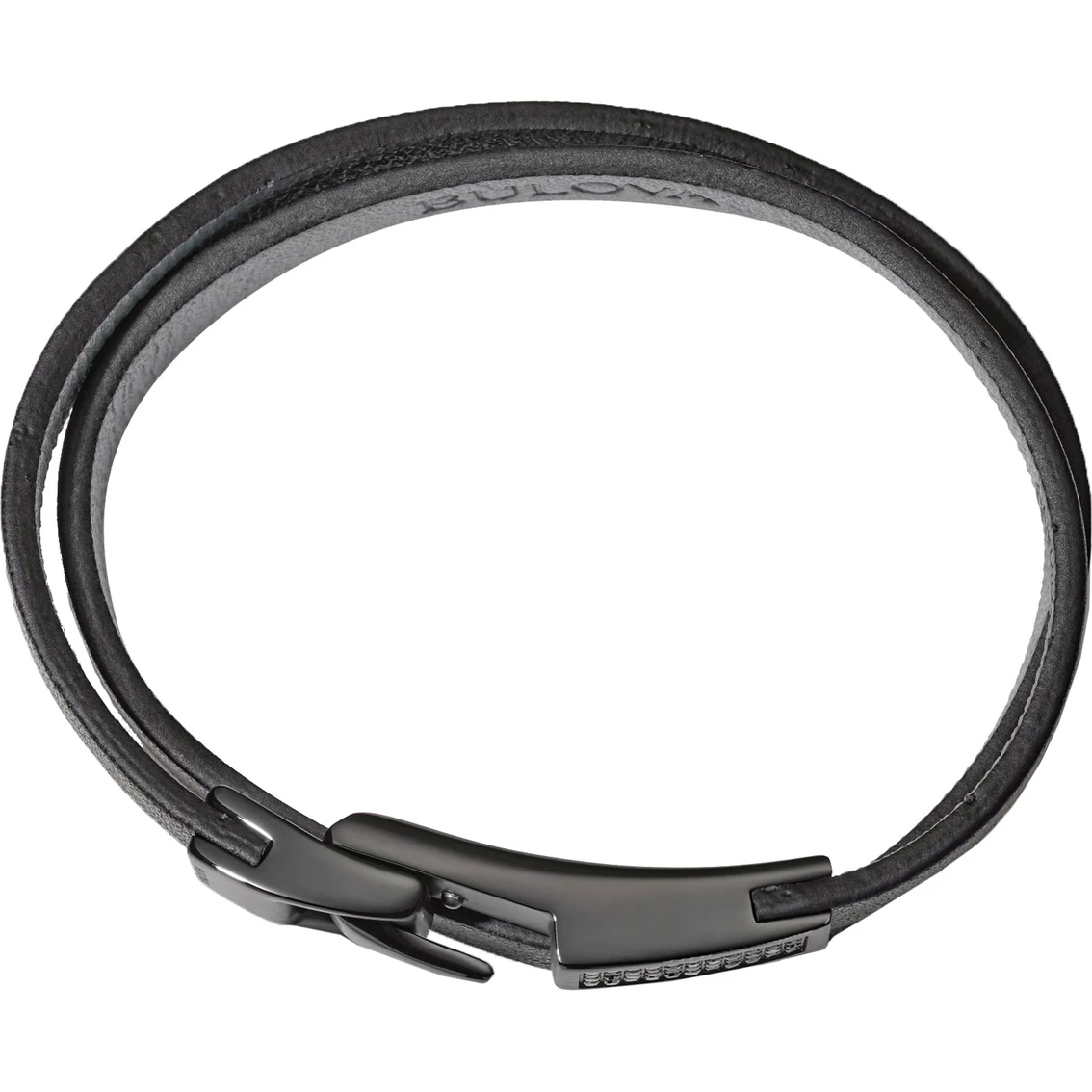 Best Sale π Bulova Latin Grammy Double Wrap Bracelet: Black Leather With Black Diamonds J98B006 π 2 Best Sale π Bulova Latin Grammy Double Wrap Bracelet: Black Leather With Black Diamonds J98B006 π - Image 2