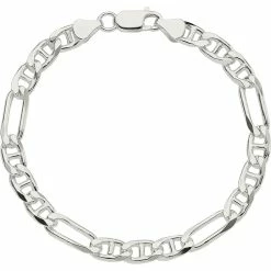 New 🧨 Other Brands Sterling Silver 6.5mm Figaro Anchor Chain ⌛