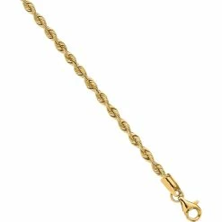 Wholesale ✨ Other Brands 14K Yellow Gold 2.55mm Silky Rope Chain Bracelet 🎁