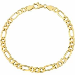 Cheapest 🎁 Sofia B. 18K Gold Plated Sterling Silver 5.5mm Figaro Chain Bracelet ⭐