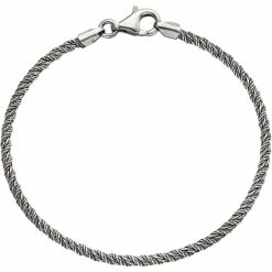 Deals 🥰 Other Brands Sterling Silver Antiqued Polished Rope Bracelet 💯