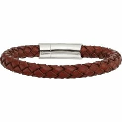 Best deal 🎁 Chisel Stainless Steel Brown Leather Bracelet ⌛