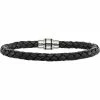 Coupon 🌟 Chisel Men's Stainless Steel Polished Black IP Black Woven Leather Bracelet ✨