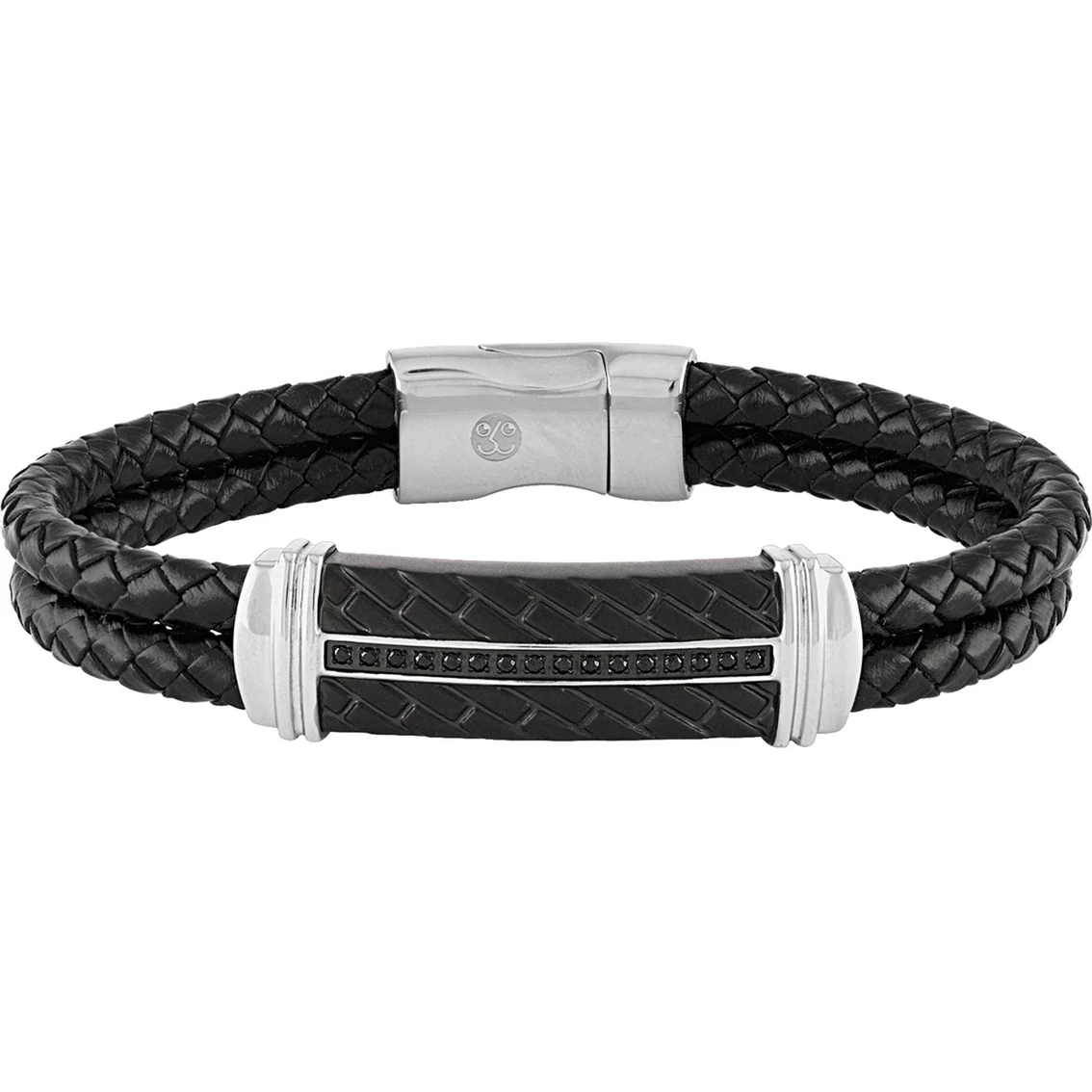 Budget ⭐ Esquire 1/10 CTW Black Diamond Leather ID Bracelet ⌛ 2 Budget ⭐ Esquire 1/10 CTW Black Diamond Leather ID Bracelet ⌛ - Image 2