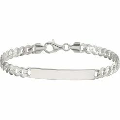 Best Pirce ⭐ Other Brands Sterling Silver Curb Link ID Bracelet 🔔