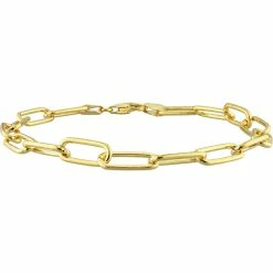 Top 10 😍 Sofia B. 18K Gold Plated Sterling Silver 6mm Polished Paperclip Chain Bracelet 🔥