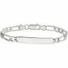 Deals 🥰 Other Brands Sterling Silver Polished Figaro Link ID Bracelet 🔥