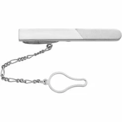 New 👏 Other Brands Sterling Silver Rhodium Plated Matte Tie Clip 🎁