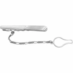Wholesale ❤️ Other Brands Sterling Silver Rhodium Plated Brushed Tie Clip 🛒