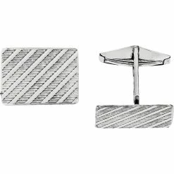 Coupon 🔔 Other Brands Sterling Silver Rhodium Plated Cuff Links 🔔