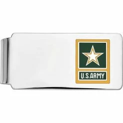 Wholesale 🔥 Other Brands Rhodium Over Sterling Silver Army Yellow Star Money Clip 👏