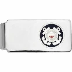 Best deal 🥰 Other Brands Rhodium Over Sterling Silver U.S. Coast Guard Money Clip 🌟