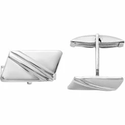 Top 10 💯 Other Brands Sterling Silver Rhodium Plated Stripe Design Cuff Links 🎁