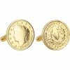 Best Sale 🔔 Other Brands 24K Gold-Layered Liberty Nickel Cufflinks ⌛