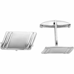 Brand new 🎉 Other Brands Sterling Silver And Rhodium Plated Diagonal Stripes Cuff Links 🧨