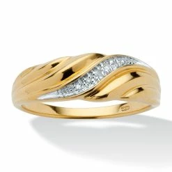 Wholesale βοΈ PalmBeach Jewelry Men's Diamond Accent Ring In 18k Gold-plated Sterling Silver β¨