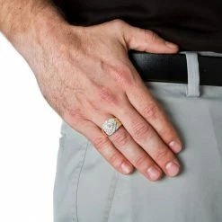 Best Sale 🔥 PalmBeach Jewelry Men's 1/4 TCW Round Diamond Geometric Ring In 10k Gold 🔥 -Men‘s Jewelry Shop unnamed file 176