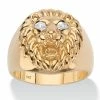 Best reviews of ❤️ PalmBeach Jewelry Men's Diamond Accent Lion Head Ring In 18k Gold-plated Sterling Silver 😀