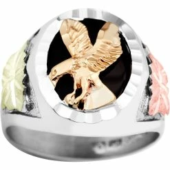 Flash Sale βοΈ Landstrom's Black Hills Gold Sterling Silver Onyx Eagle Ring β