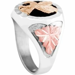 Flash Sale ✔️ Landstrom's Black Hills Gold Sterling Silver Onyx Eagle Ring ⌛ -Men‘s Jewelry Shop unnamed file 192