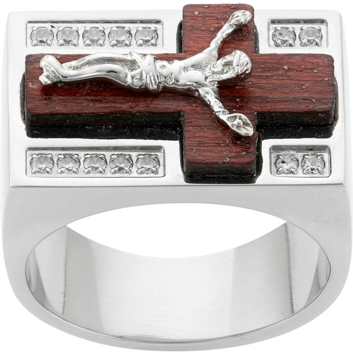 Best deal π Other Brands Stainless Steel Cubic Zirconia Wood Crucifix Ring π 1 Best deal π Other Brands Stainless Steel Cubic Zirconia Wood Crucifix Ring π